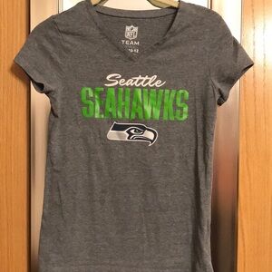 Seattle Seahawks NFL team apparel girls size large 10-12 short sleeve tee shirt